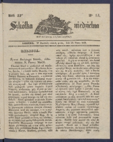Szk&oacute;łka Niedzielna : [pismo czasowe poświęcone włościanom]. 1838, R. 2 nr 13