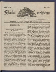Szk&oacute;łka Niedzielna : [pismo czasowe poświęcone włościanom]. 1838, R. 2 nr 14