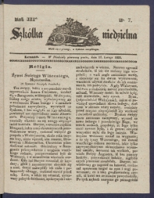 Szk&oacute;łka Niedzielna : [pismo czasowe poświęcone włościanom]. 1839, R. 3 nr 7