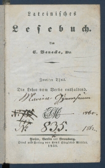 Lateinisches Lesebuch.