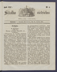 Szk&oacute;łka Niedzielna : [pismo czasowe poświęcone włościanom]. 1845, R. 9 nr 4
