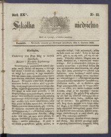 Szk&oacute;łka Niedzielna : [pismo czasowe poświęcone włościanom]. 1845, R. 9 nr 23