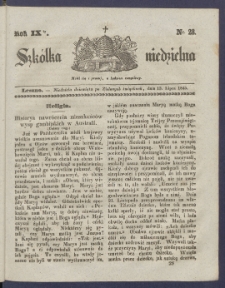 Szk&oacute;łka Niedzielna : [pismo czasowe poświęcone włościanom]. 1845, R. 9 nr 28