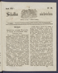 Szk&oacute;łka Niedzielna : [pismo czasowe poświęcone włościanom]. 1845, R. 9 nr 46