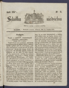 Szk&oacute;łka Niedzielna : [pismo czasowe poświęcone włościanom]. 1845, R. 9 nr 51