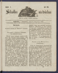 Szk&oacute;łka Niedzielna : [pismo czasowe poświęcone włościanom]. 1837, R. 1 nr 24