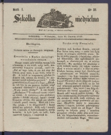 Szk&oacute;łka Niedzielna : [pismo czasowe poświęcone włościanom]. 1837, R. 1 nr 26