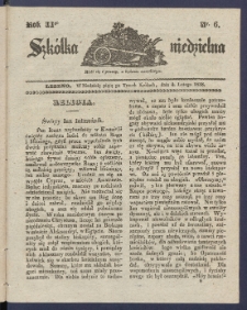 Szk&oacute;łka Niedzielna : [pismo czasowe poświęcone włościanom]. 1838, R. 2 nr 6