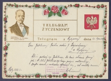Telegram patriotyczny : Incipit: Telegram życzeniowy