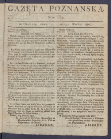 Gazeta Poznańska R. 1807, nr 13