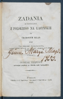 Zadania do tłomaczenia z polskiego na łacińskie dla średnich klas.