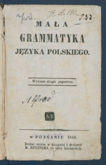 Mała grammatyka języka polskiego.