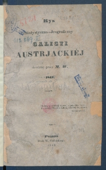 Rys statystyczno-jeograficzny Galicyi austrjacki&eacute;j 1841.