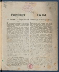 Uwagi do normalnego cechowego statutu = Bemerkungen zu dem Normal-Innungs-Statut.