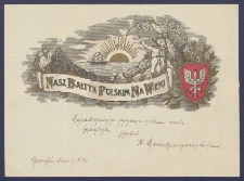 Telegram patriotyczny : Nasz Bałtyk polskim na wieki