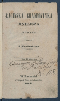 Lacińska grammatyka mniejsza.