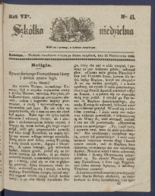 Szk&oacute;łka Niedzielna : [pismo czasowe poświęcone włościanom]. 1842, R. 6 nr 43