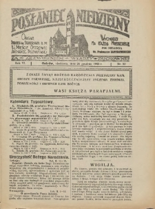 Posłaniec Niedzielny: organ Parafii św. Stanisława BM w Mieście Ostrowie Archidiec. Poznańskiej 1932.12.25 R.6 Nr52