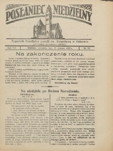 Posłaniec Niedzielny: organ Parafii św. Stanisława BM w Mieście Ostrowie Archidiec. Poznańskiej 1933.12.31 R.7 Nr53