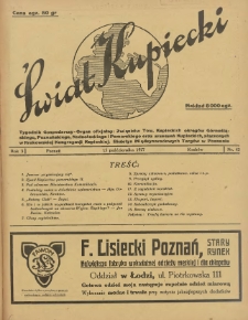 Świat Kupiecki - Kupiecki Polski. Tygodnik Gospodarczy- Organ oficjalny Związk&oacute;w Tow. Kupieckich (...) 1927.10.15 R.3 Nr 42
