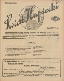 Świat Kupiecki. Tygodnik Gospodarczy- Organ oficjalny Związk&oacute;w Tow. Kupieckich (...) 1928.12.01 R.4 Nr 48