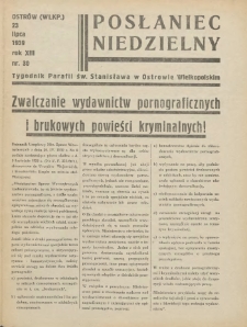 Posłaniec Niedzielny: organ Parafii św. Stanisława BM w Mieście Ostrowie Archidiec. Poznańskiej 1939.07.23 R.13 Nr30