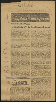 [Artykuł] : Nowa Polska Opera : Krakatuk T. Szeligowskiego