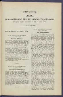 Gesamt&uuml;berblick &uuml;ber die Polnische Tagesliteratur 1897.07.19 R.6 Nr28