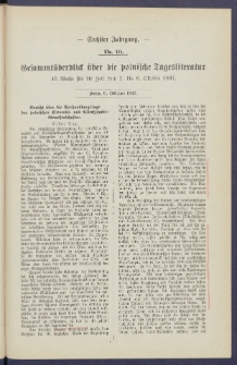 Gesamt&uuml;berblick &uuml;ber die Polnische Tagesliteratur 1897.10.11 R.6 Nr40