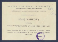 [Zaproszenie] : [Incipit:] Rektor i Dziekani Wydział&oacute;w Filozoficzno-Historycznego i Prawa Uniwersytetu im. Adama Mickiewicza w Poznaniu uprzejmie zapraszają na sesję naukową poświęconą pięćdziesięcioleciu Polski niepodłegłej : sesja odbędzie się w dniu 7 listopada br. w Coll. Minus [...]