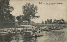 Gru&beta; aus der Flussbadeanstalt Posen. Inh. Carl Zeidler.