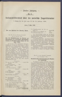Gesamt&uuml;berblick &uuml;ber die Polnische Tagesliteratur 1896.03.02 R.5 Nr9