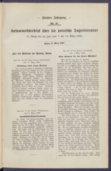 Gesamt&uuml;berblick &uuml;ber die Polnische Tagesliteratur 1896.03.16 R.5 Nr11