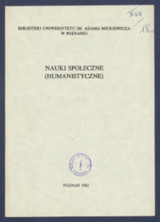 Biblioteki Uniwersytetu im. Adama Mickiewicza w Poznaniu : Nauki społeczne (humanistyczne)