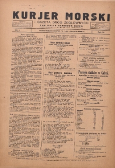 Kurjer Morski Codzienny i Gazeta Dr&oacute;g Żeglownych = Daily Harbour News 1930.01.15 R.4 Nr11