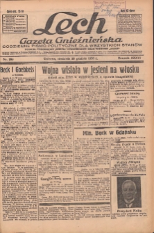 Lech.Gazeta Gnieźnieńska: codzienne pismo polityczne dla wszystkich stan&oacute;w. Dodatki: tygodniowy "Lechita" i powieściowy oraz dwutygodnik "Leszek" 1936.12.20 R.36 Nr296