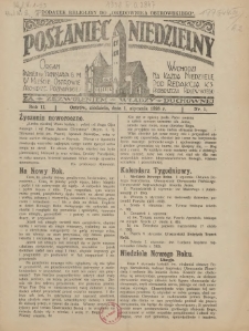 Posłaniec Niedzielny : organ Parafii św. Stanisława BM w Mieście Ostrowie Archidiec. Poznańskiej 1928.01.01 R.2 Nr1