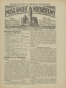 Posłaniec Niedzielny: organ Parafii św. Stanisława BM w Mieście Ostrowie Archidiec. Poznańskiej 1928.08.26 R.2 Nr35