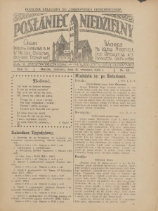 Posłaniec Niedzielny: organ Parafii św. Stanisława BM w Mieście Ostrowie Archidiec. Poznańskiej 1928.09.30 R.2 Nr40