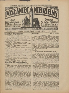 Posłaniec Niedzielny: organ Parafii św. Stanisława BM w Mieście Ostrowie Archidiec. Poznańskiej 1929.09.01 R.3 Nr35
