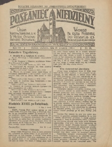 Posłaniec Niedzielny: organ Parafii św. Stanisława BM w Mieście Ostrowie Archidiec. Poznańskiej 1929.09.22 R.3 Nr38
