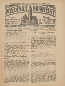 Posłaniec Niedzielny: organ Parafii św. Stanisława BM w Mieście Ostrowie Archidiec. Poznańskiej 1929.11.17 R.3 Nr46