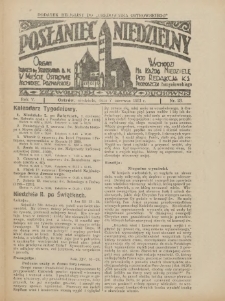 Posłaniec Niedzielny: organ Parafii św. Stanisława BM w Mieście Ostrowie Archidiec. Poznańskiej 1931.06.07 R.5 Nr23