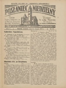 Posłaniec Niedzielny: organ Parafii św. Stanisława BM w Mieście Ostrowie Archidiec. Poznańskiej 1931.08.30 R.5 Nr35