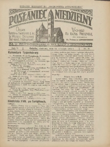 Posłaniec Niedzielny: organ Parafii św. Stanisława BM w Mieście Ostrowie Archidiec. Poznańskiej 1931.09.20 R.5 Nr38