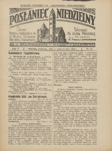 Posłaniec Niedzielny: organ Parafii św. Stanisława BM w Mieście Ostrowie Archidiec. Poznańskiej 1931.10.04 R.5 Nr40