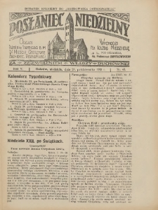 Posłaniec Niedzielny: organ Parafii św. Stanisława BM w Mieście Ostrowie Archidiec. Poznańskiej 1931.10.25 R.5 Nr43