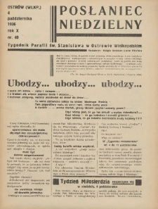 Posłaniec Niedzielny: organ Parafii św. Stanisława BM w Mieście Ostrowie Archidiec. Poznańskiej 1936.10.04 R.10 Nr40