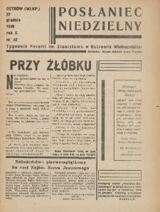 Posłaniec Niedzielny: organ Parafii św. Stanisława BM w Mieście Ostrowie Archidiec. Poznańskiej 1936.12.27 R.10 Nr52