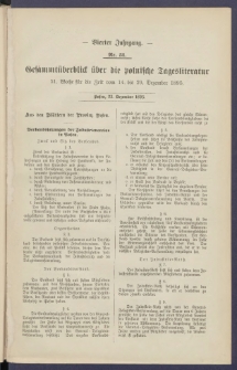 Gesamt&uuml;berblick &uuml;ber die Polnische Tagesliteratur 1895.12.23 R.4 Nr51